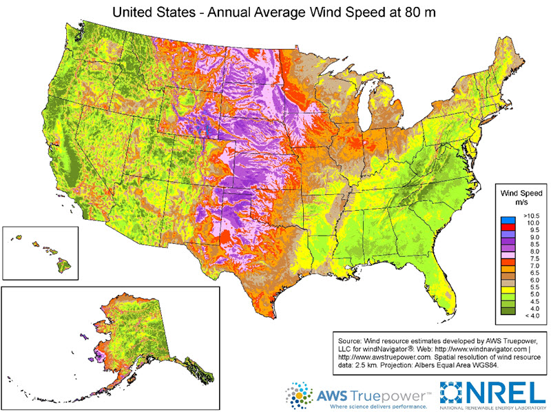 US Wind Resource Map Large 