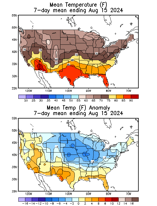 Mean Temperature (F) 7-Day Mean ending Aug 15, 2024