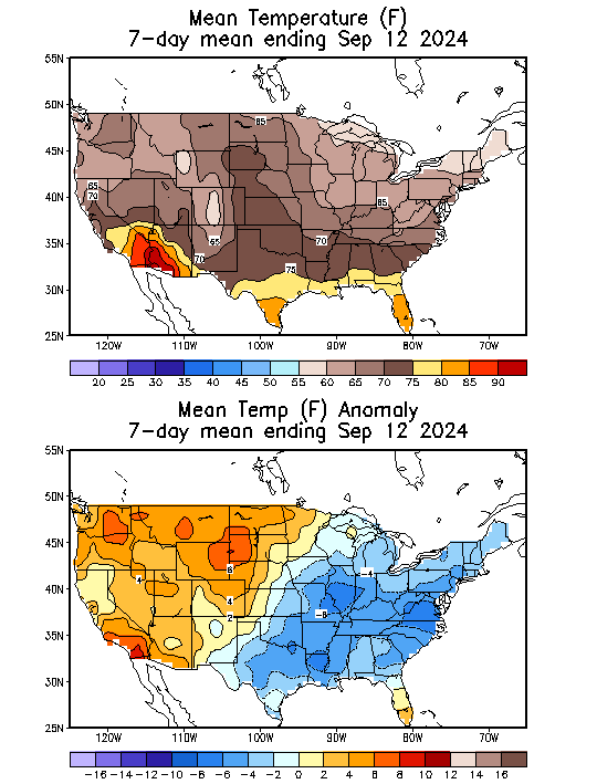 Mean Temperature (F) 7-Day Mean ending Sep 12, 2024