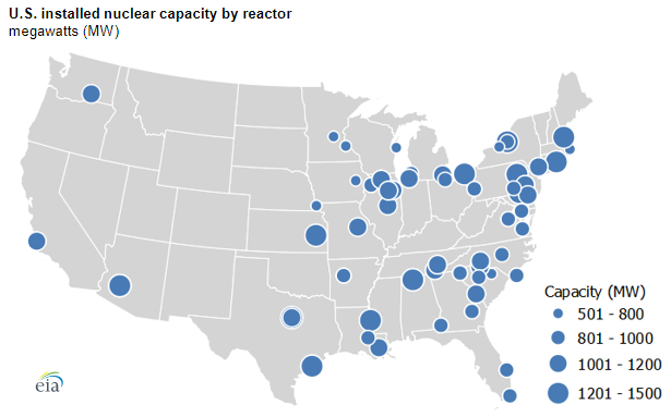 nuclear power plants map